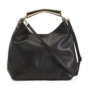 CHEVAL Made In Italy Leather Hobo With Metal Hardware Strap